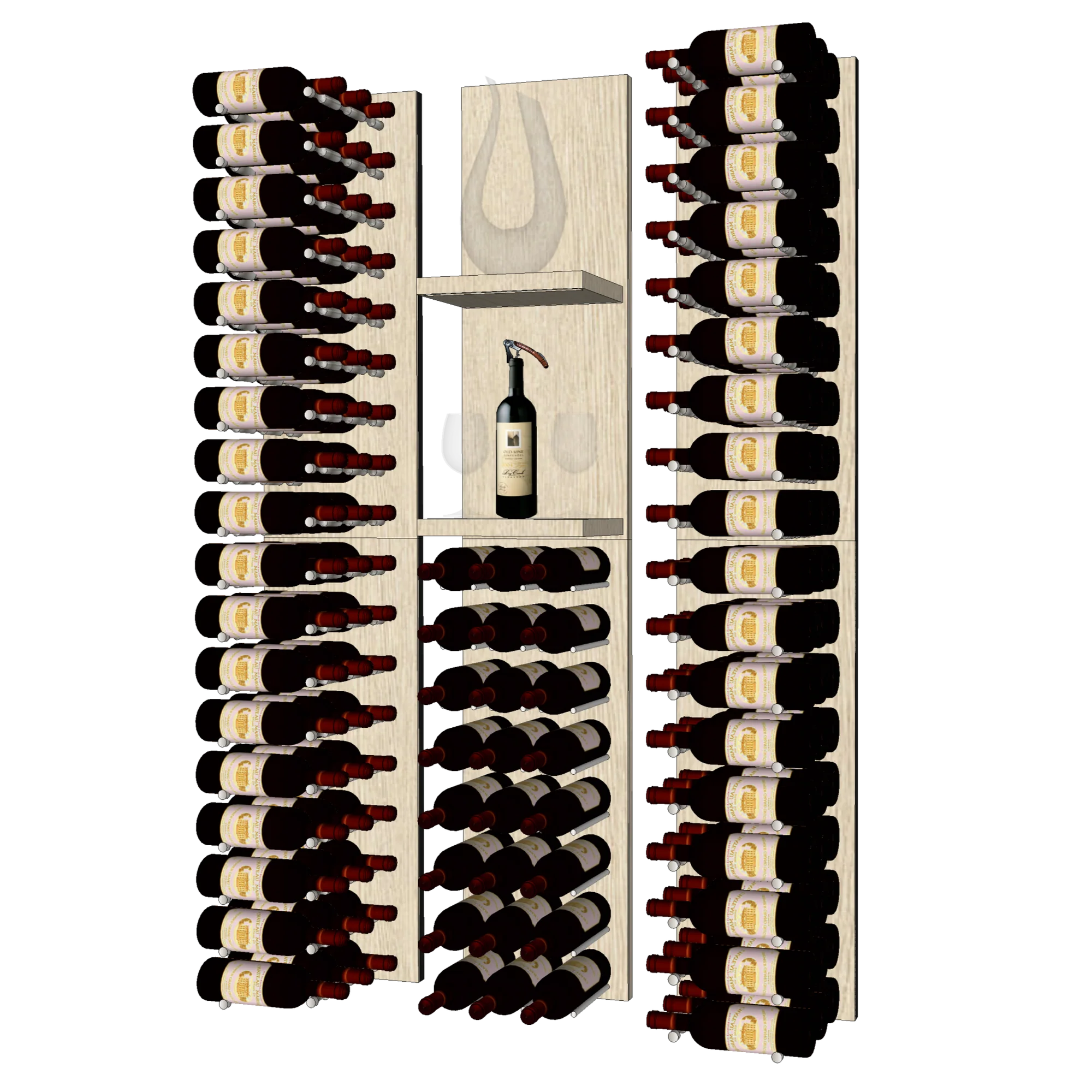 TheShowWineWallWhiteOak3D