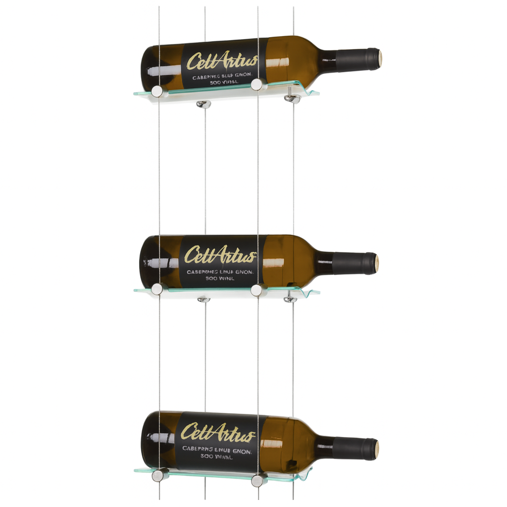6 Bottle Elevated Cable Wine Racking Display Kit