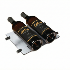 2 Bottle Glass holder with Clips for elevated Wine Display System